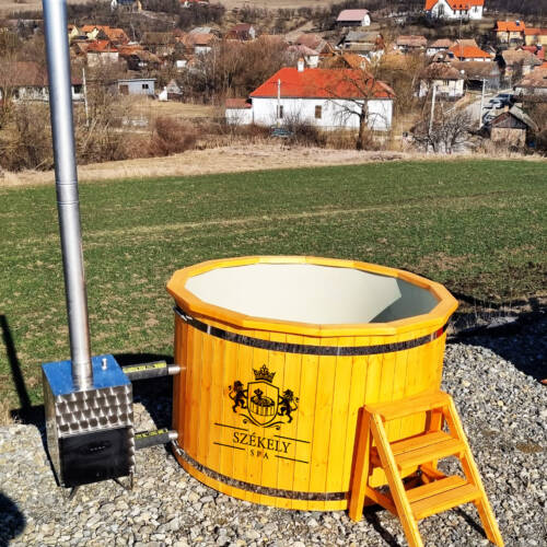 Prémium Fürdődézsa 4 - 5 Személyes Külső Kályhás Kivitel [ D1 ] Pine szinben